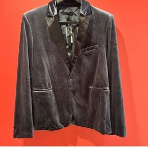 Men's Velvet Blazer jaywalker brand  in gray Black new